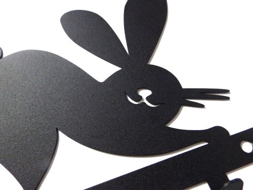 Metalowy wieszak ścienny na ręczniki ubrania klucze loft KRÓLIK czarny na Arena.pl