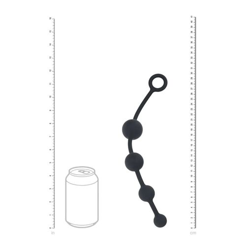 Curved Silicone Anal Beads - Black na Arena.pl