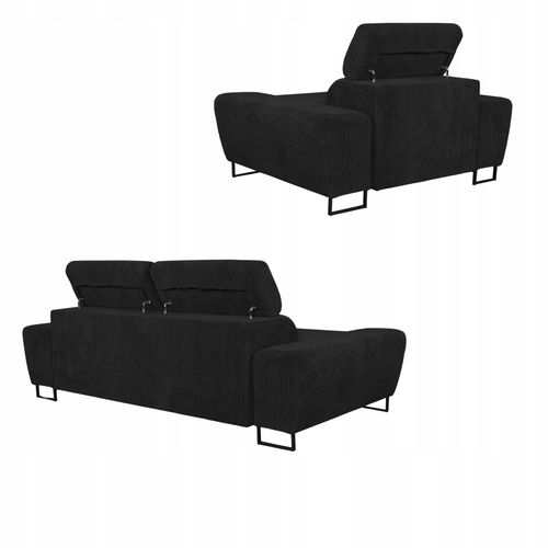 Zestaw mebli wypoczynkowych salon Savio Sofa 2os fotele czarny Family Meble na Arena.pl