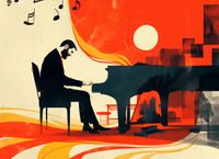 Plakat 55x40cm Pianista