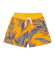 Szorty pomarańczowe w niebieskie liście 116/122