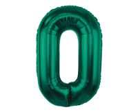Balon foliowy cyfra 0 butelkowy zielony 85cm urodziny las leśne przyjęcie