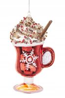 BOMBKA SZKLANA NA CHOINKĘ KUBEK ŚWIĄTECZNY KAWA