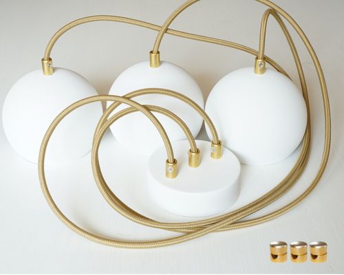 LAMPA kula biała z białym metalowym hamulcem pająk 3 wisząca na Arena.pl