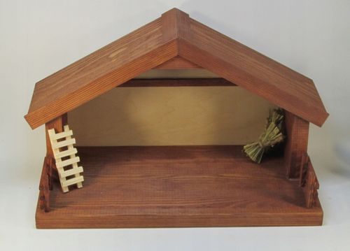 Szopka bożonarodzeniowa sosnowa +oświetlenie led brązowa na Arena.pl