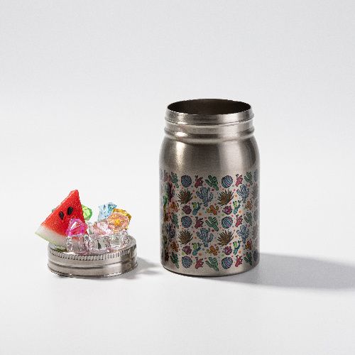 Kubek Mason Jar 500 ml ze słomką do sublimacji - srebrny, sztuczny lód i arbuz na Arena.pl