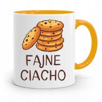 Kubek Żółty Śmieszny Zabawny Fajne Ciacho Prezent Z Nadrukiem Ze Zdjęciem