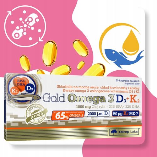 Suplement diety Gold omega 3 D3 K2 kapsułki 30 szt. Olimp laboratories na Arena.pl