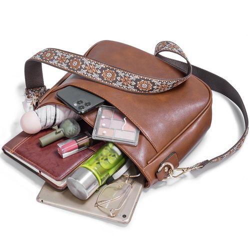 TOREBKA DAMSKA TORBA NA RAMIĘ SKÓRZANA MIEJSKA POJEMNA BRĄZOWA na Arena.pl