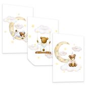 ZESTAW PLAKATÓW DLA DZIECI MISIE KSIĘŻYC CHMURKI BOHO SET A4