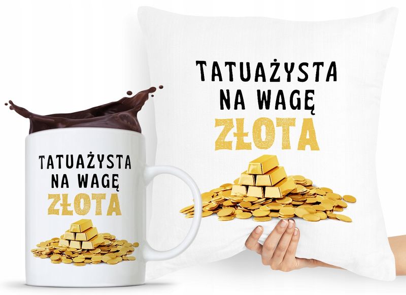 Zestaw Poduszka + Kubek Dla Tatuażysty Prezent Z Nadrukiem Ze Zdjęciem zdjęcie 1