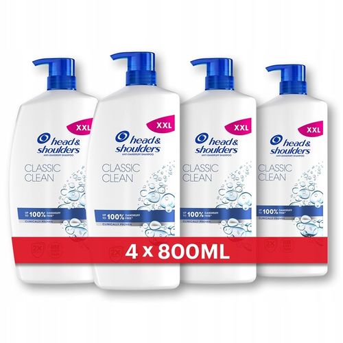 Head & Shoulders Classic Clean Szampon do włosów, 4 x 800 ml na Arena.pl