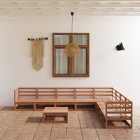 9-cz. zestaw wypoczynkowy do ogrodu, miodowy brąz, sosnowy