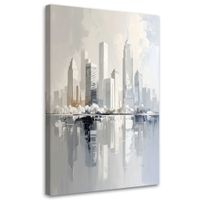 Obraz do salonu jadalni, Abstrakcyjna panorama miasta nowoczesna