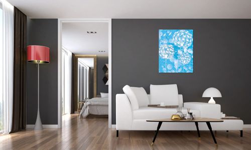 Obraz 40X50 Dmuchawce Abstrakcja Błękitne Tle na Arena.pl