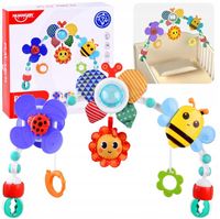 PAŁĄK ŁUK Z ZABAWKAMI DO ŁÓŻECZKA WÓZKA ZWIERZĄTKA GRZECHOTKI DLA DZIECKA