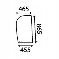 Szyba boczna prawa przesuwna tylna JCB 8025, 8026, 8030 ZTS. 8035 CTS, ZTS