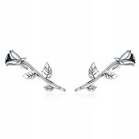 NAUSZNICE SREBRNE KOLCZYKI RÓŻE KWIATKI SREBRO 925