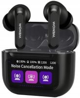 Słuchawki Bluetooth 5.4 Aura Touch PRO ANC. Czarne, dokanałowe, z LCD