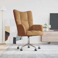 Fotel, brązowy, obity aksamitem