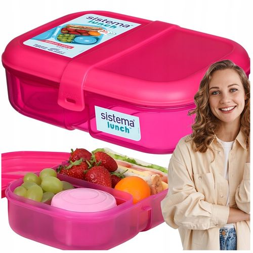 ŚNIADANIÓWKA SISTEMA LUNCHBOX POJEMNIK SOS BOX BENTO 1100ML Z PRZEGRÓDKAMI na Arena.pl