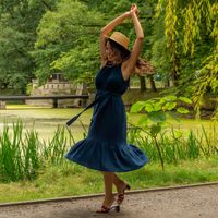 Elegancka bawełniana sukienka midi w stylu country