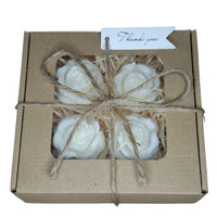 Box Świece Sojowe Prezent Zestaw 4 Róże Dzień Babci Dziadka Walentynki