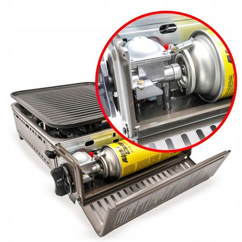 GRILL TURYSTYCZNY na KARTUSZ gazowy ALPEN CAMPING NEVADA + WALIZKA + 8x GAZ na Arena.pl