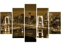 70 100CM OBRAZ 5 ELEM RAINBOW BRIDGE TOKIO DRUK PŁÓTNO