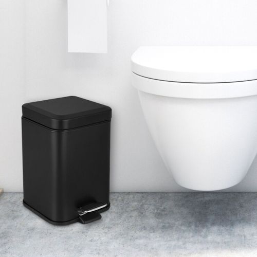 STOJAK na szczotkę WC + KOSZ na śmieci mały czarny zestaw łazienkowy na Arena.pl