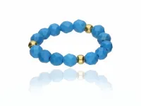 PIERŚCIONEK NA GUMCE KAMIEŃ NATURALNY TURKUS SZCZEROŚĆ ORAZ POMAGA NA BÓLE