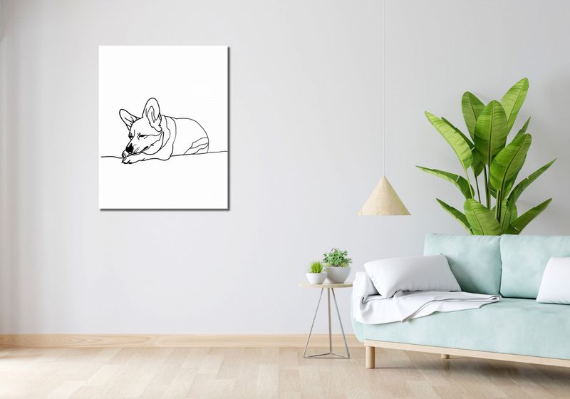 Obraz 70x90cm Śpiący Corgacz zdjęcie 2