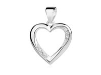 Rodowany srebrny wisiorek serce cyrkonia cyrkonie srebro 925 Z0832C