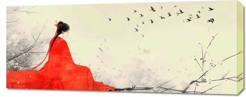 Obraz 100x40cm Diva Na Gałęzi zdjęcie 1