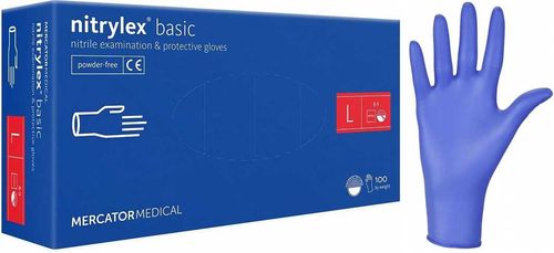Rękawice Nitrylowe 100 szt. Nitrylex Basic Dark Blue 9-L - 10 kpl. na Arena.pl