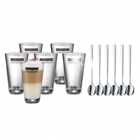 WMF Komplet 6 szklanek do latte macchiato + łyżeczki