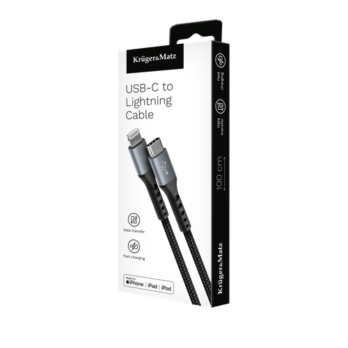 Kabel USB-C Lightning MFI iPhone 1m 15W KrugerMatz na Arena.pl