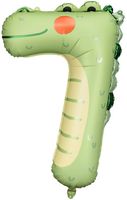 Balon foliowy Cyfra 7 - Krokodyl, 56x85 cm, mix