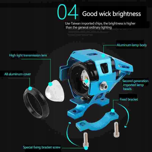 2 X Dalekosiężny Halogen U5 Mini+Włącznik 5W Black zdjęcie 12