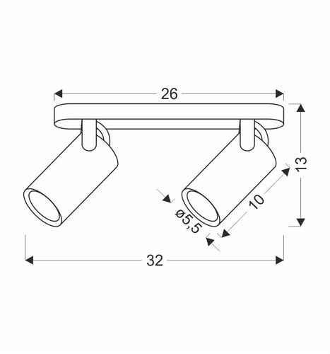 Gary lampa sufitowa listwa czarny 2x15W GU10 klosz czarny na Arena.pl