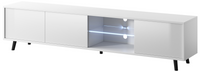 Nowoczesna Szafka RTV 3- Drzwiowa 3D 175cm Biała LUMIA 2 KM - 3 Kolory