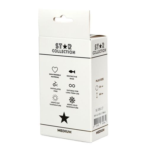 Star Collection - Black Silicone Anal Plug M - Pink Stone na Arena.pl