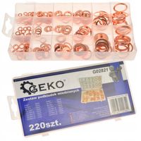 PODKŁADKI MIEDZIANE USZCZELKI ZESTAW PODKŁADEK MIEDŹ MIEDZIANYCH 220SZT.