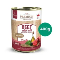 Premium Selection wolowina z krylem karma mokra dla psów doroslych 400g