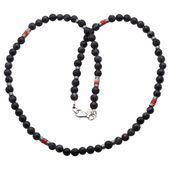 Naszyjnik męski - Jaspis, lawa, Hematyt i srebro