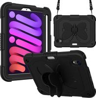 Etui do iPada Mini 6 8.3" Podstawka Motyl i Pasek na Ramię Czarne