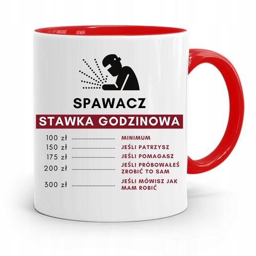 Kubek Czerwony Prezent Sprawacza Stawka Godzinowa Z Nadrukiem Ze Zdjęciem na Arena.pl