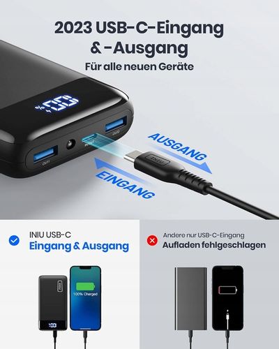 INIU kompaktowy powerbank 20000mAh Dual 3A USB-C do telefonu komórkowego na Arena.pl