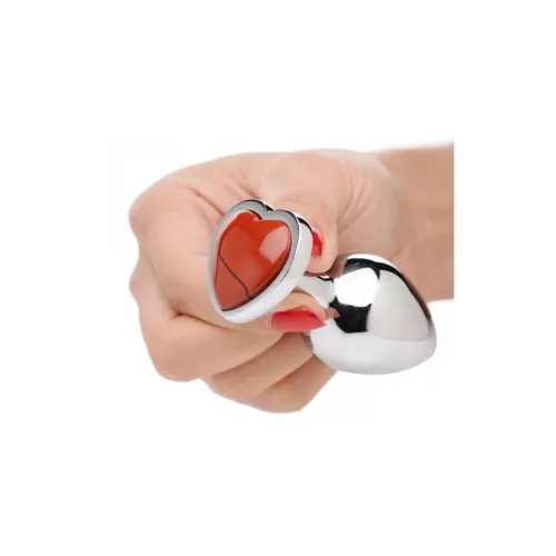 xr brands red heart plug średni - aluminiowy, z kryształem jaspisu na Arena.pl