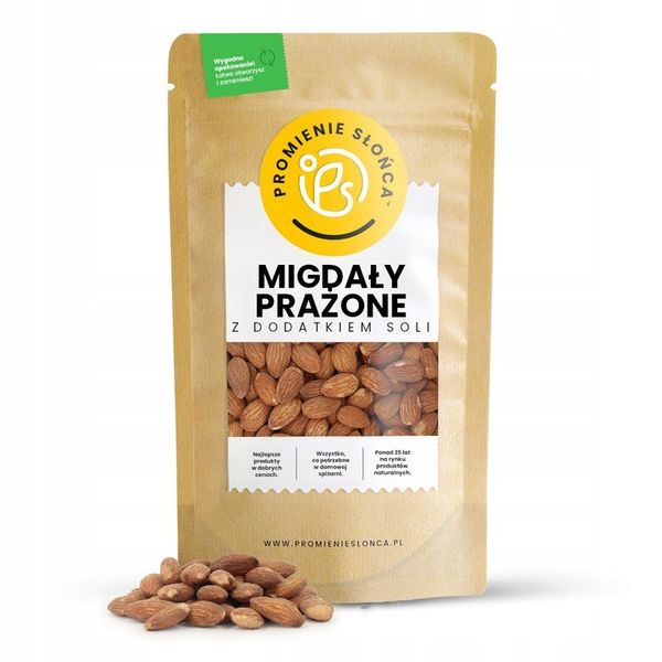 Migdały Prażone Solone 500 g Promienie Słońca zdjęcie 1
